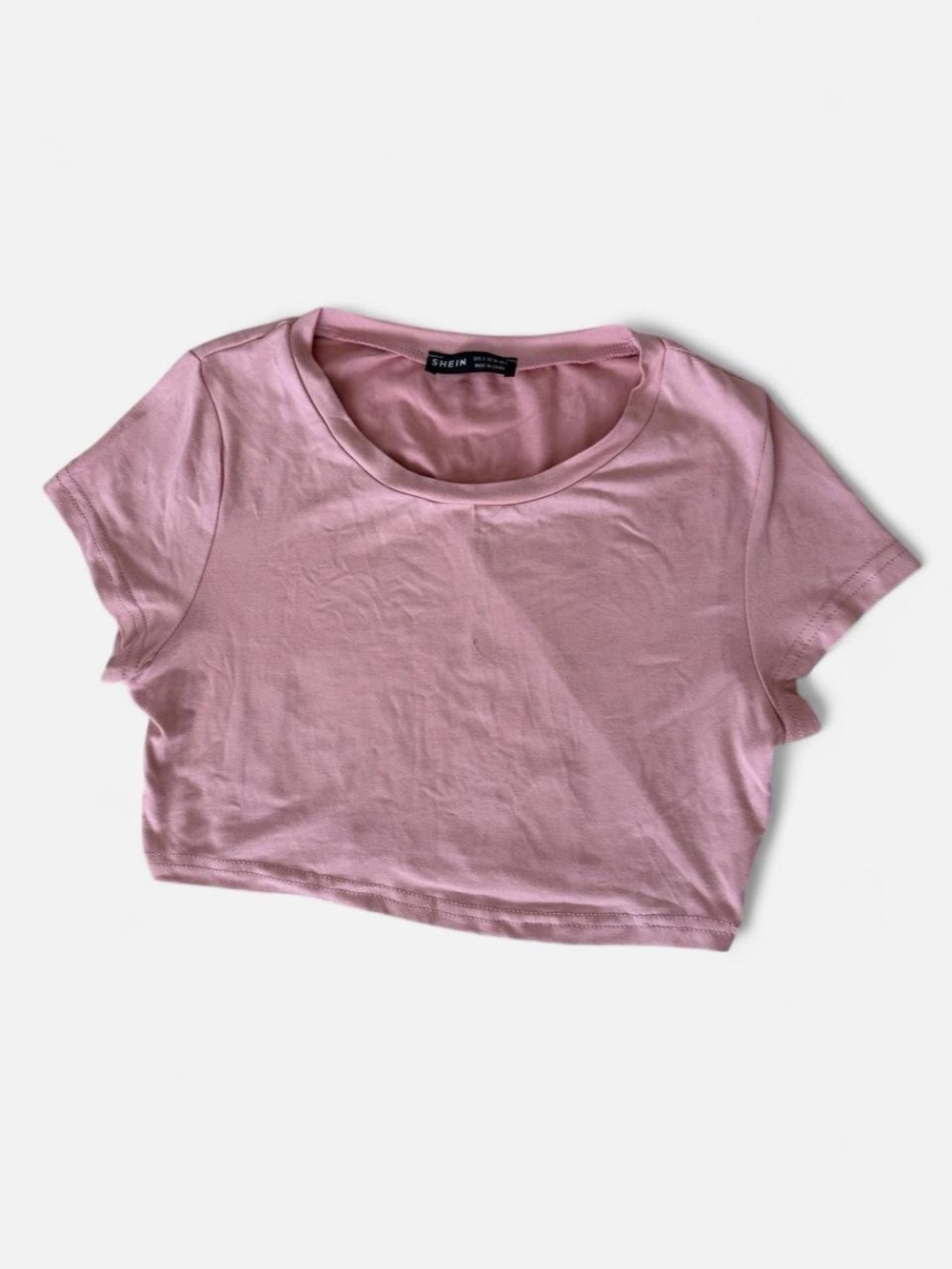 SHEIN Light Pink Cropped Tee